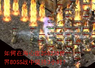 如何在海心崖258238世界BOSS战中坚持3小时? 如何在海心崖258238世界BOSS战中坚持3小时?
